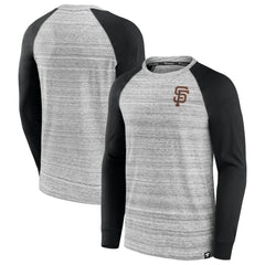 San Francisco Giants Fanatics Iconic Streaky Raglan Long Sleeve T-Shirt - Gray/Black T-shirts
