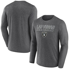 Las Vegas Raiders Fundamentals Long Sleeve T-Shirt Heather Charcoal