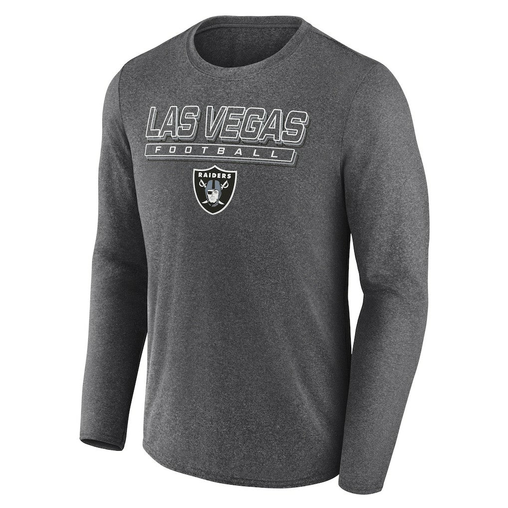 Las Vegas Raiders Fundamentals Long Sleeve T-Shirt Heather Charcoal