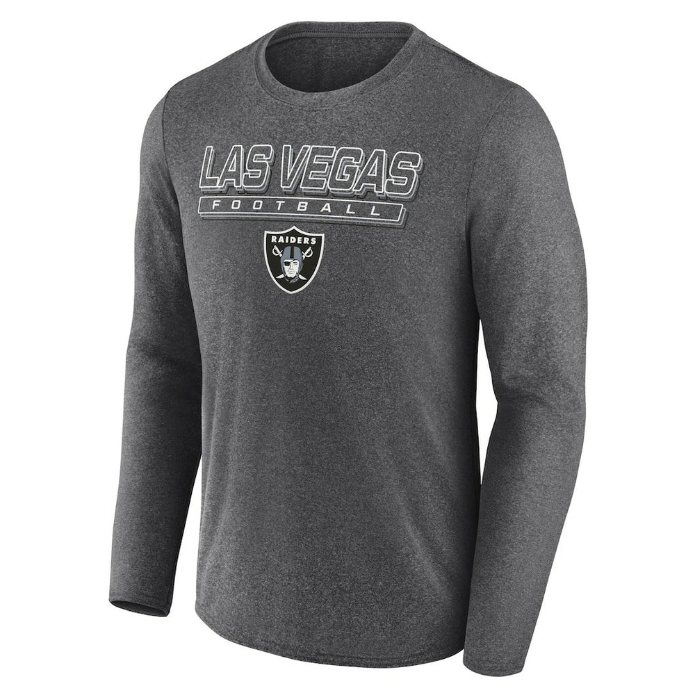 Las Vegas Raiders Fundamentals Long Sleeve T-Shirt Heather Charcoal