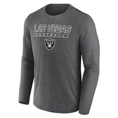 Las Vegas Raiders Fundamentals Long Sleeve T-Shirt Heather Charcoal