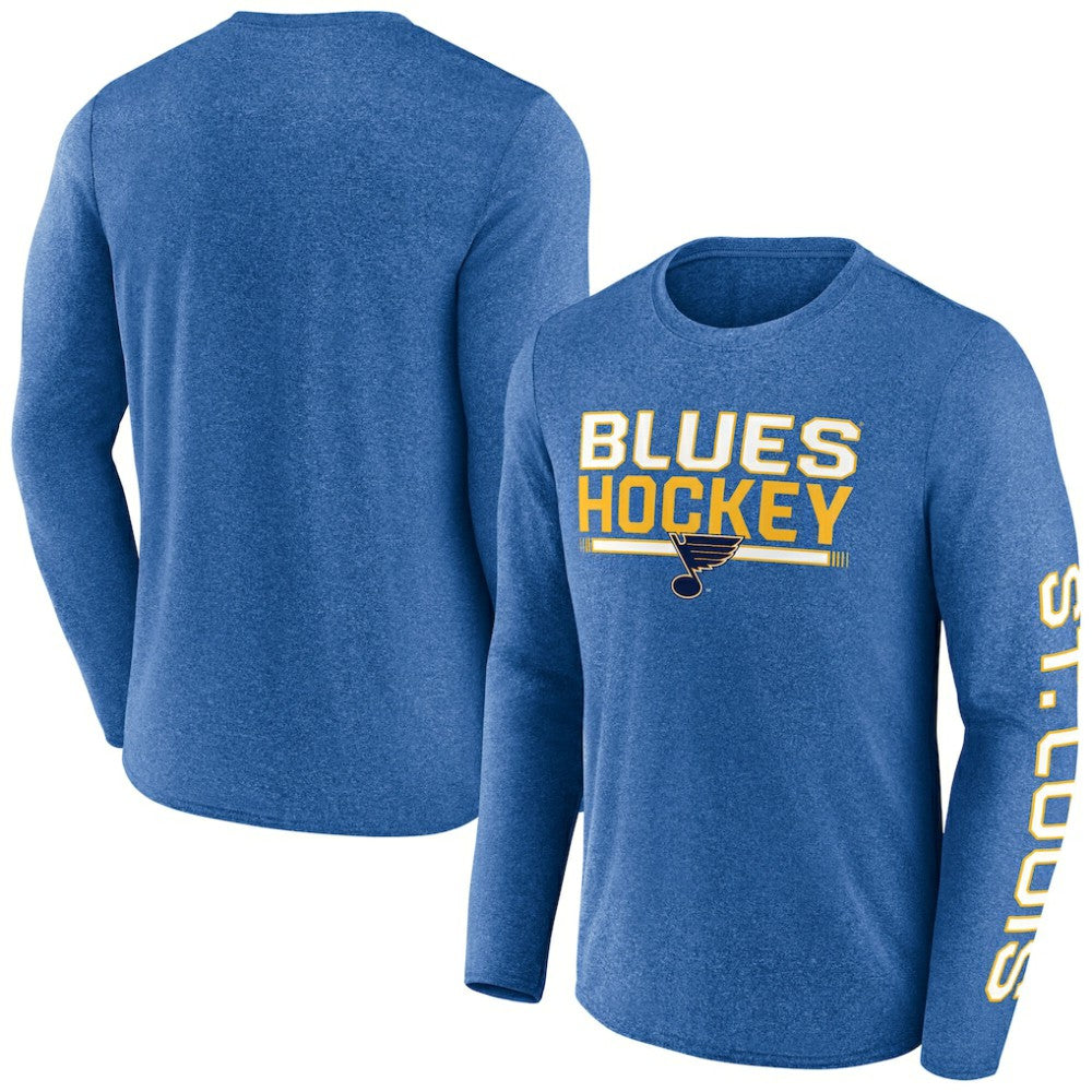 NHL St. Louis Blues Fanatics Sweep Iconic Synthetic Long Sleeve T-Shirt - Heather Blue