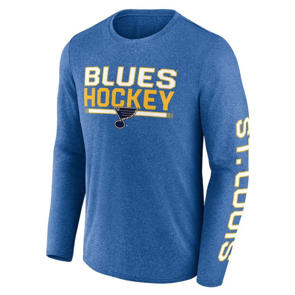 NHL St. Louis Blues Fanatics Sweep Iconic Synthetic Long Sleeve T-Shirt - Heather Blue
