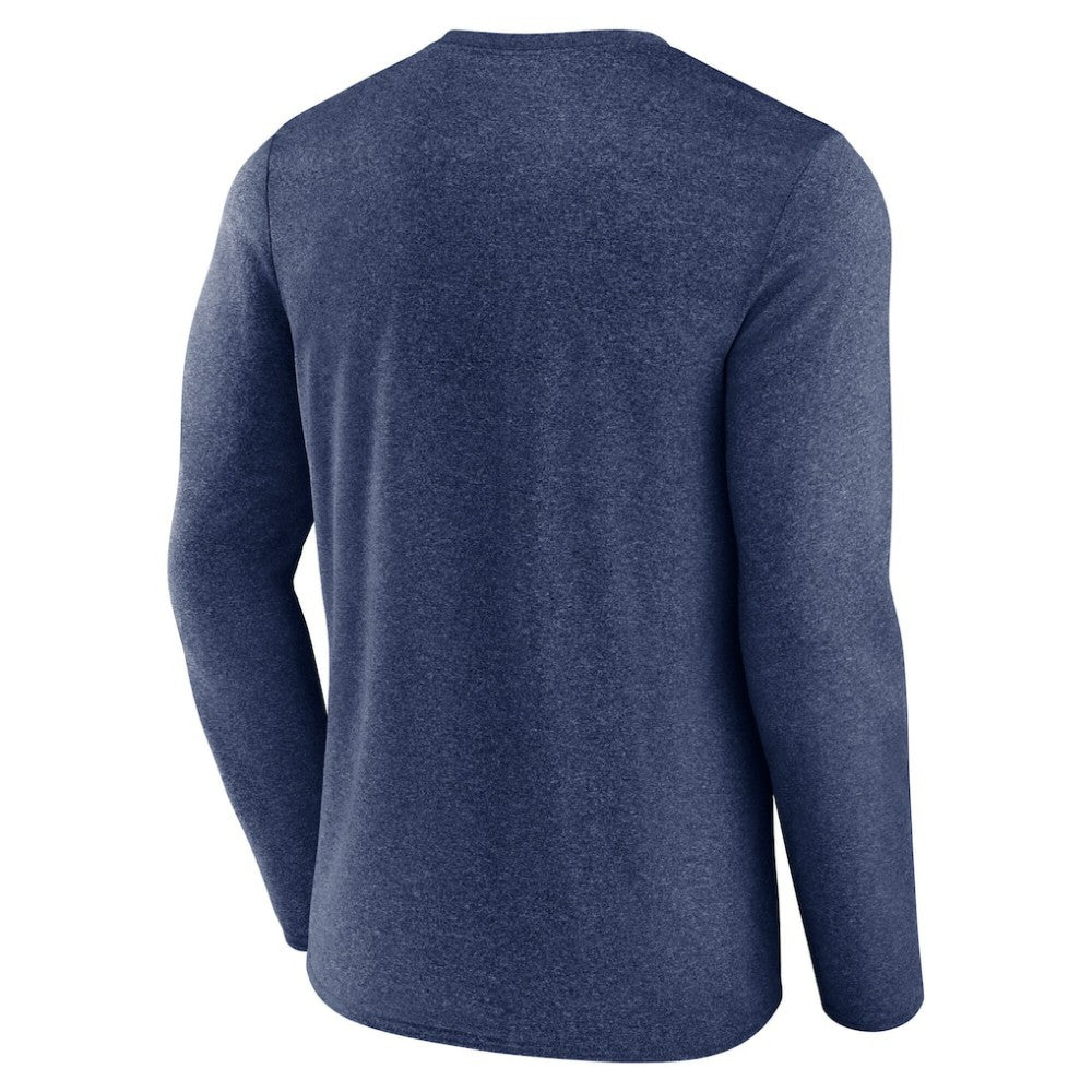 NHL Seattle Kraken Fanatics Sweep Iconic Synthetic Long Sleeve T-Shirt - Heather Deep Sea Blue