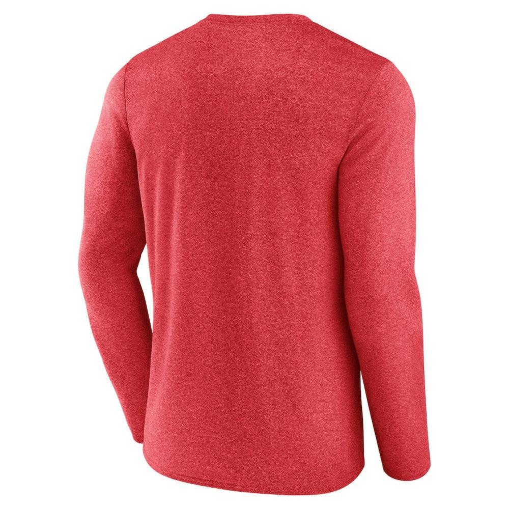 NHL Chicago Blackhawks Fanatics Sweep Iconic Synthetic Long Sleeve T-Shirt - Heather Red