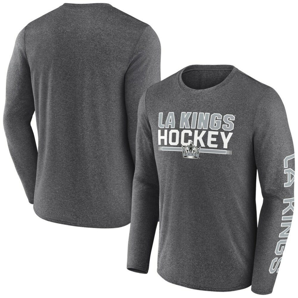 NHL Los Angeles Kings Fanatics Sweep Iconic Synthetic Long Sleeve T-Shirt - Heather Charcoal