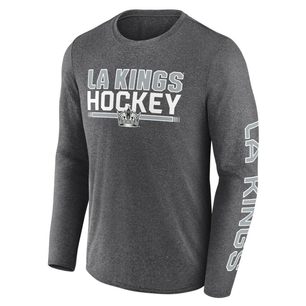 NHL Los Angeles Kings Fanatics Sweep Iconic Synthetic Long Sleeve T-Shirt - Heather Charcoal