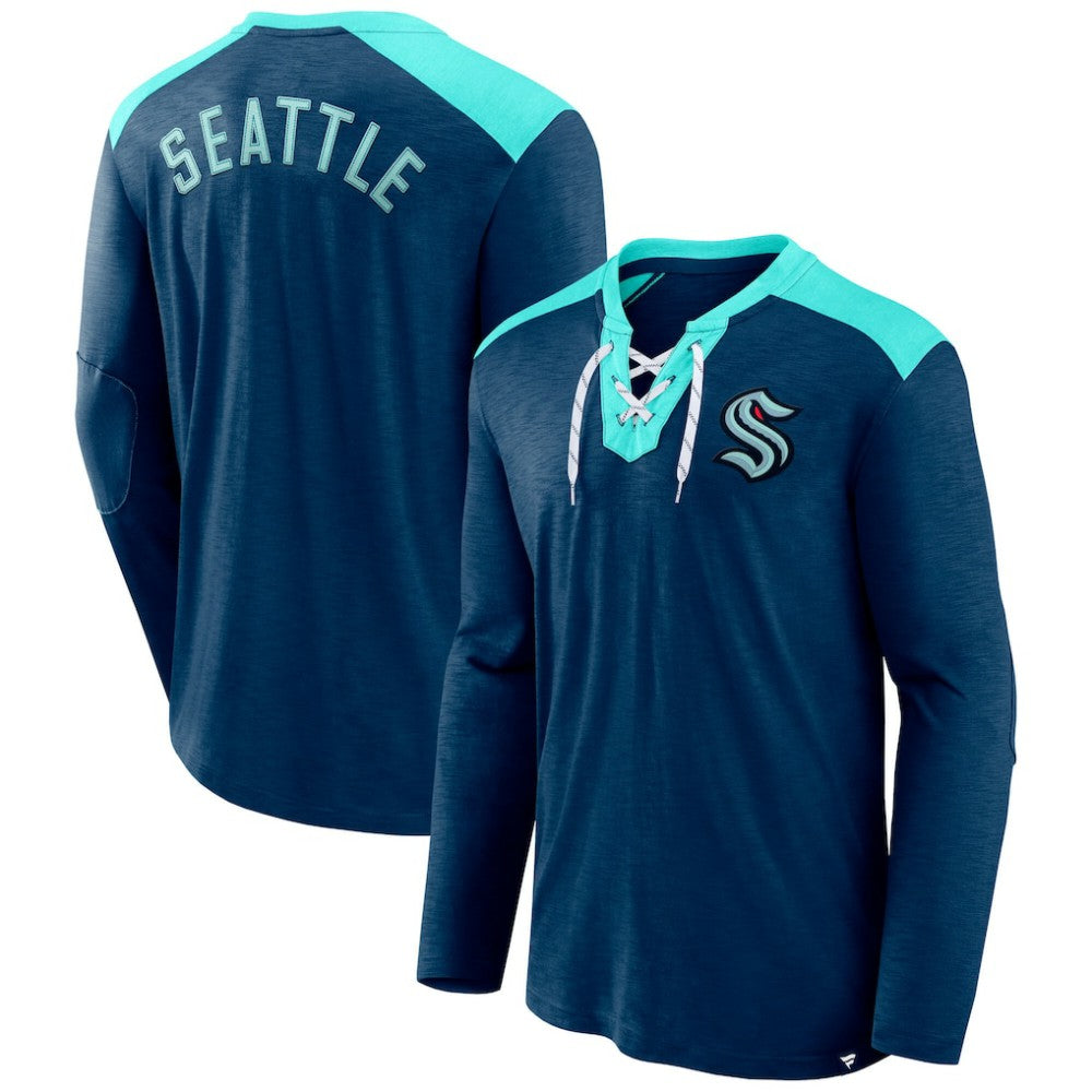 NHL Seattle Kraken Fanatics Iconic Exclusive Long Sleeve T-Shirt - Deep Sea Blue