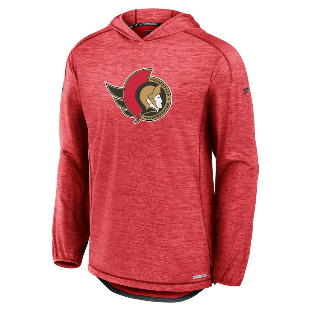 NHL Ottawa Senators Fanatics Authentic Pro Rink Pullover Hoodie - Heather Red