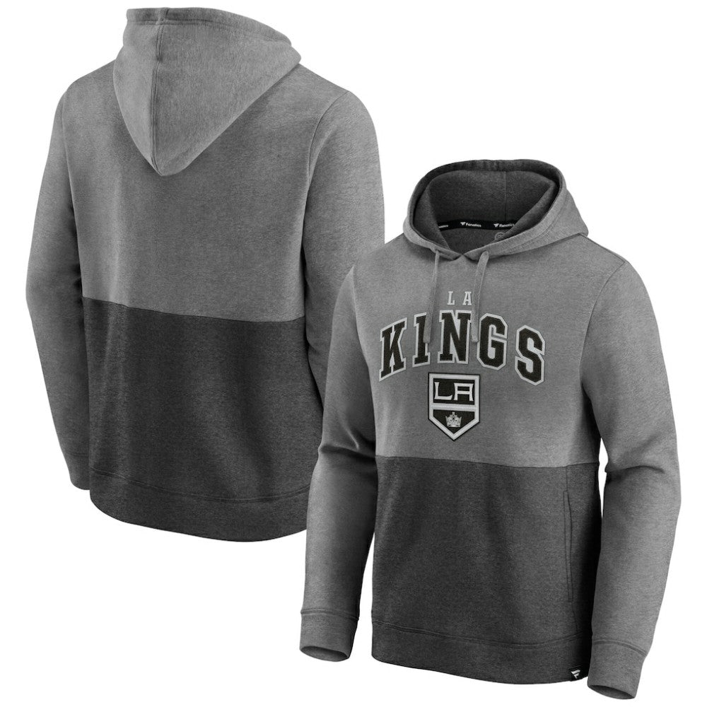 NHL Los Angeles Kings Fanatics Block Party Signature Pullover Hoodie - Heather Gray/Heather Charcoal