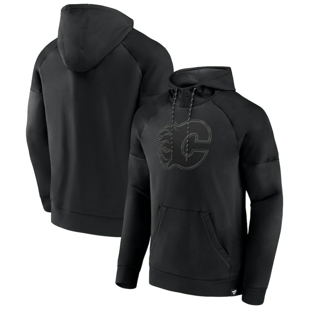 NHL Calgary Flames Fanatics Black Ice Defender Raglan Pullover Hoodie