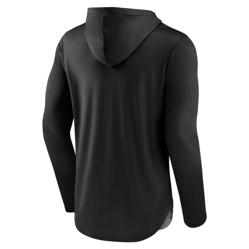 NHL Seattle Kraken Fanatics Iconic Defender Pullover Hoodie - Black/Heather Charcoal
