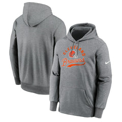 Cleveland Browns Performance Fleece Pullover Hoodie Heather Gray