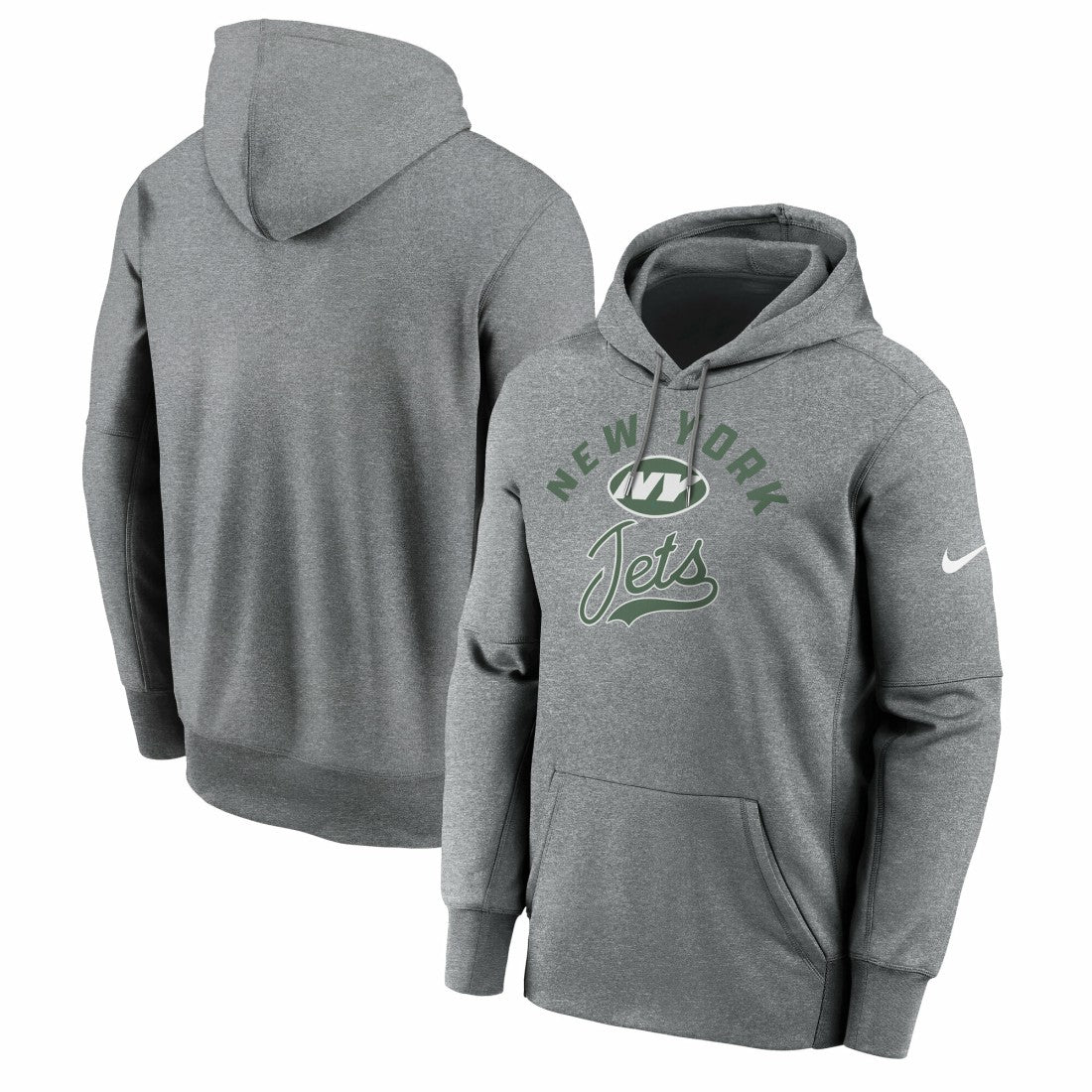 New York Jets Performance Fleece Pullover Hoodie Heather Gray