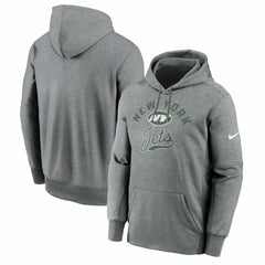 New York Jets Performance Fleece Pullover Hoodie Heather Gray