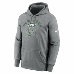 New York Jets Performance Fleece Pullover Hoodie Heather Gray