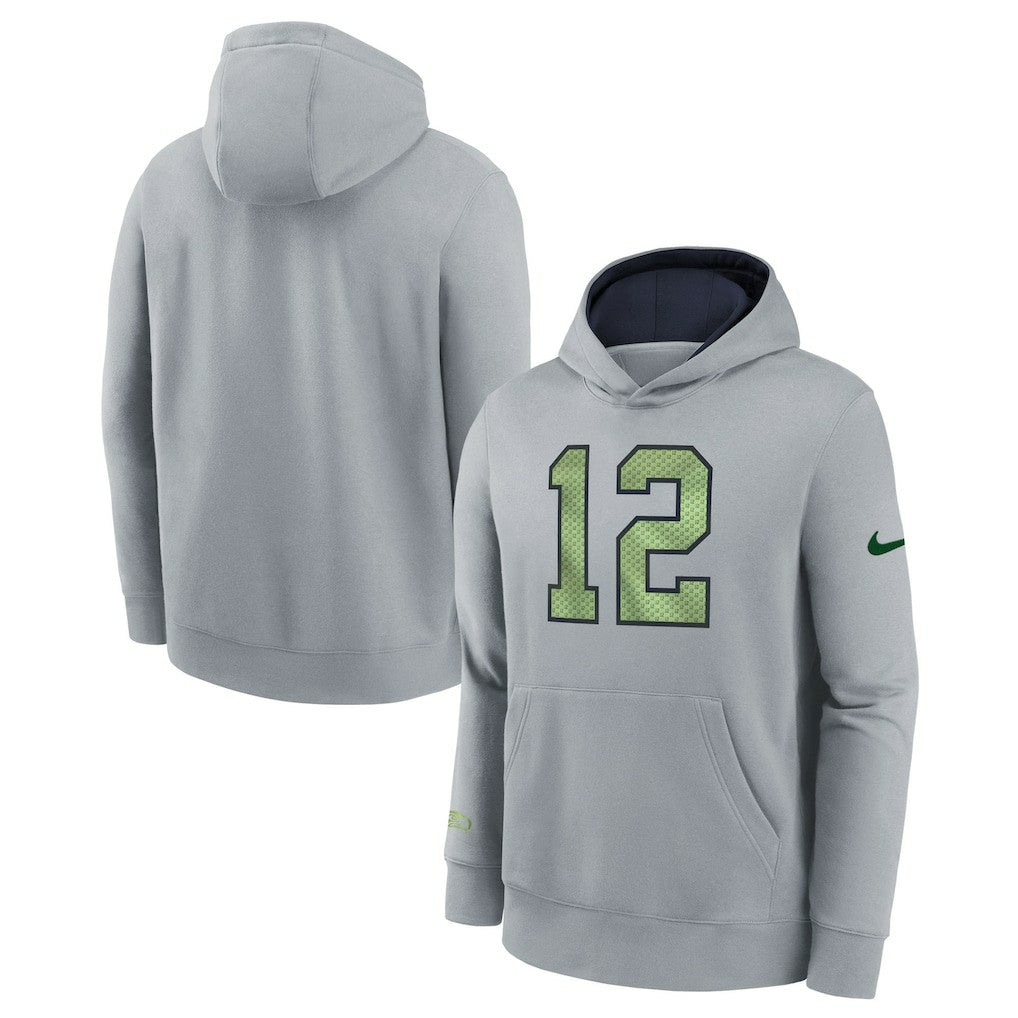 Seattle Seahawks Youth 2025 Rivalries Collection Club Hoodie Wolf Gray