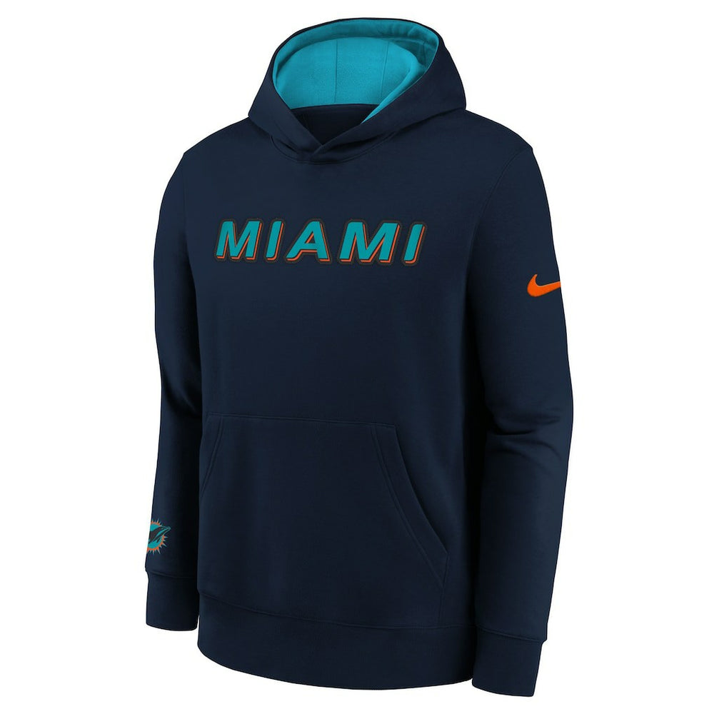 Miami Dolphins Youth 2025 Rivalries Collection Club Hoodie Pitch Blue