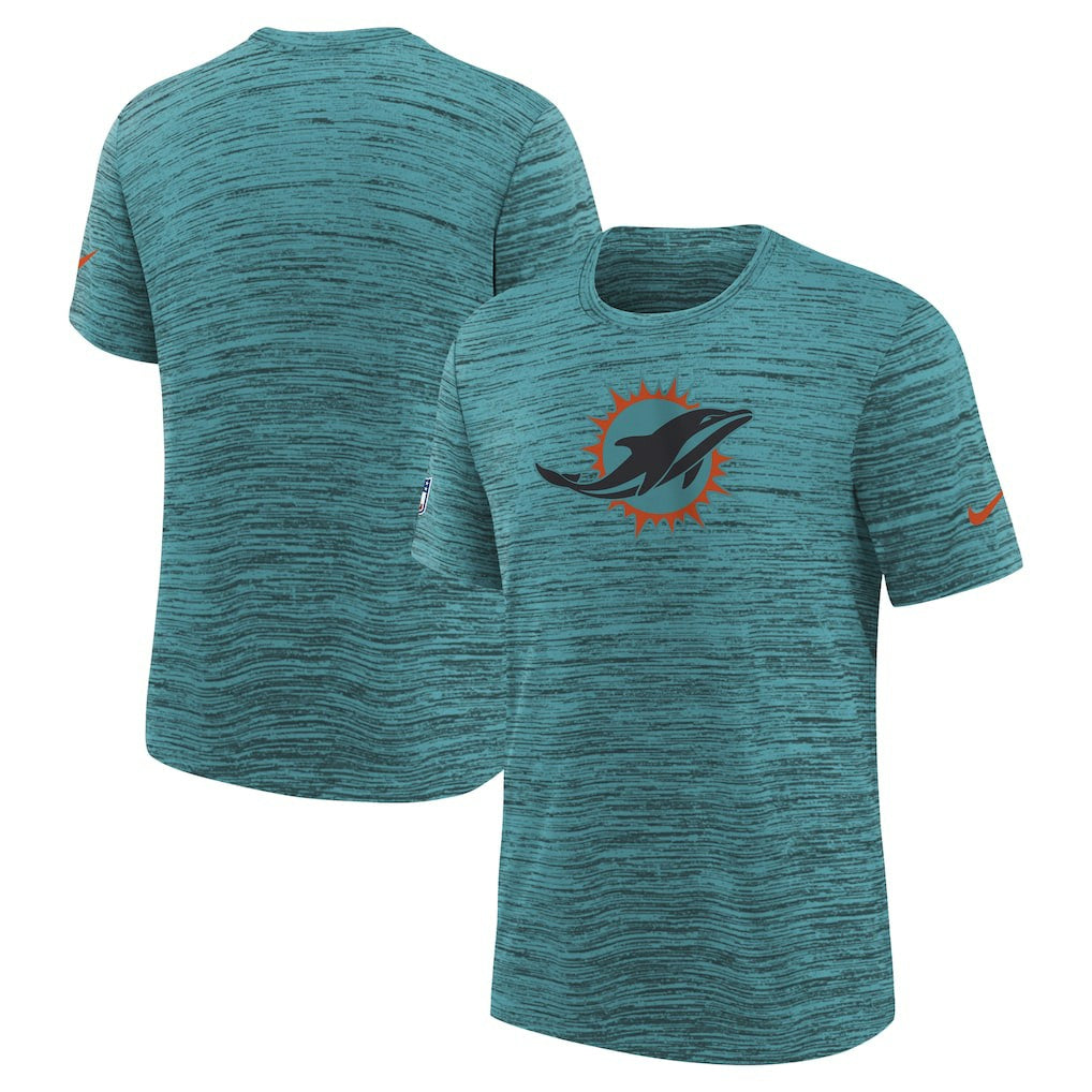 Miami Dolphins Youth 2025 Rivalries Collection Sideline Velocity Dri-FIT T-Shirt Turbo Green
