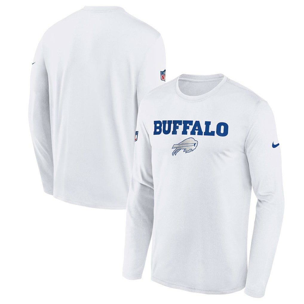 Buffalo Bills Youth 2025 Rivalries Collection Sideline Legend Dri-FIT Long Sleeve T-Shirt White