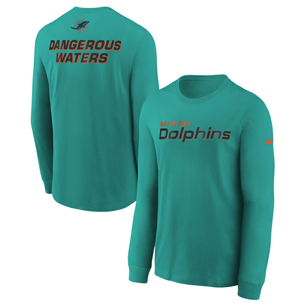 Miami Dolphins Youth 2025 Rivalries Collection Long Sleeve T-Shirt Turbo Green