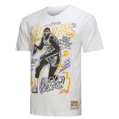 Magic Johnson Los Angeles Lakers Hardwood Classics Chalked Up T-Shirt White