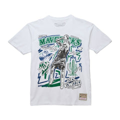 Dirk Nowitzki Dallas Mavericks Hardwood Classics Chalked Up T-Shirt White