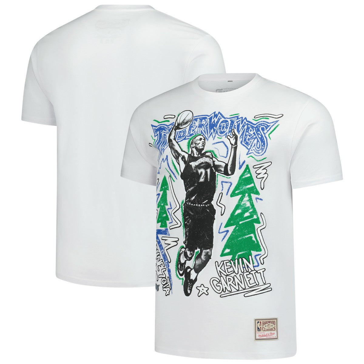 Kevin Garnett Minnesota Timberwolves Hardwood Classics Chalked Up T-Shirt White