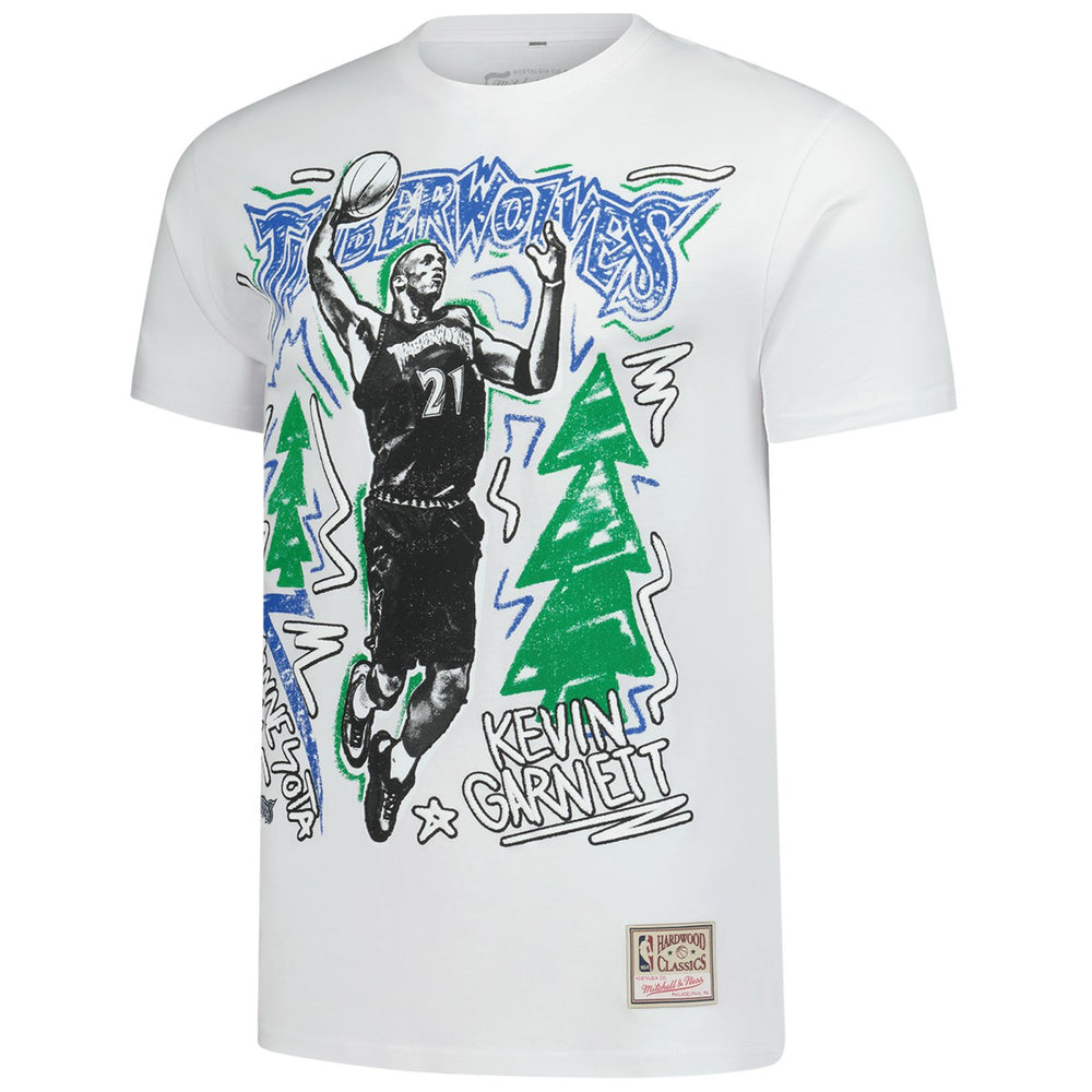 Kevin Garnett Minnesota Timberwolves Hardwood Classics Chalked Up T-Shirt White
