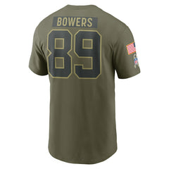 Brock Bowers Las Vegas Raiders 2025 Salute to Service Name & Number T-Shirt Olive