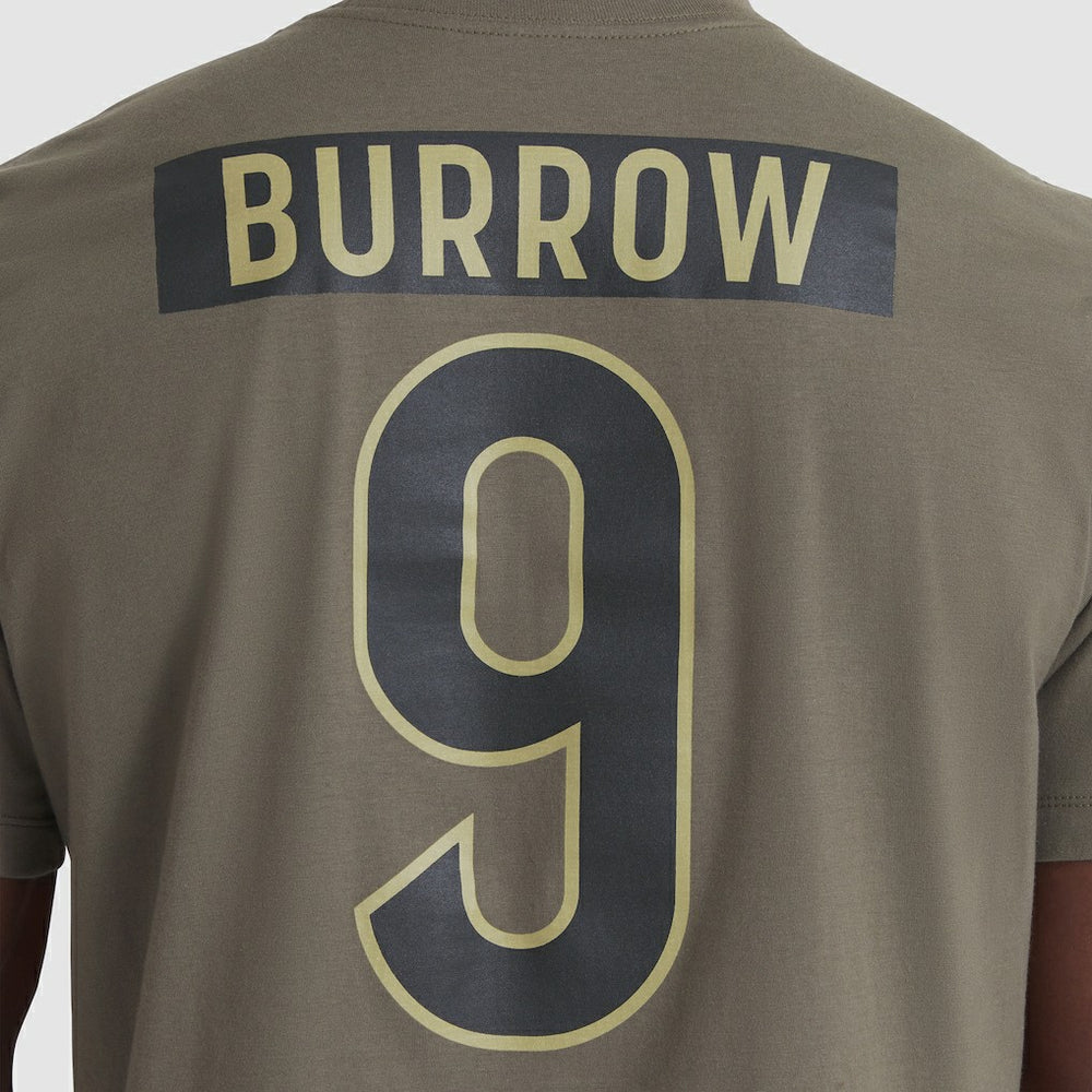 Joe Burrow Cincinnati Bengals 2025 Salute to Service Name & Number T-Shirt Olive