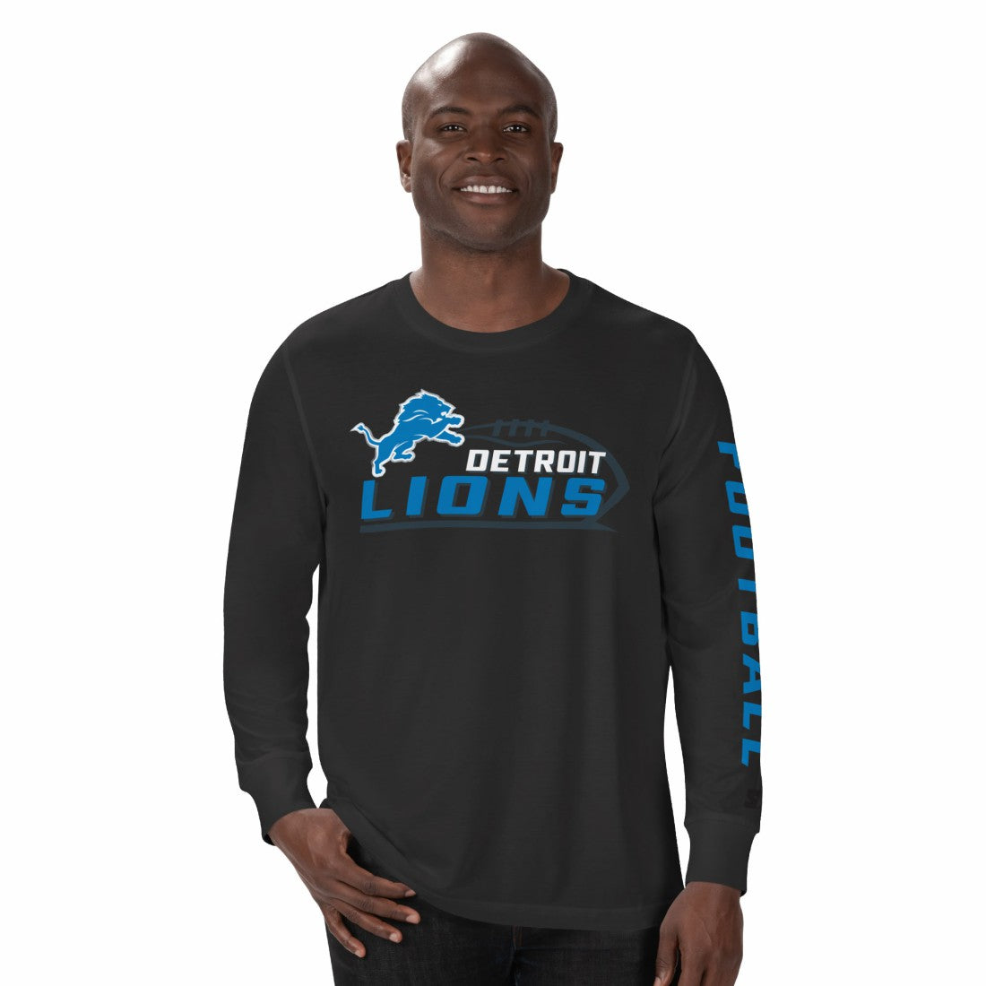 Detroit Lions Starter Half Time Long Sleeve T-Shirt Black
