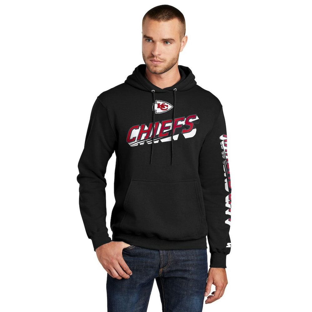 Kansas City Chiefs Starter Wordmark Logo Pullover Hoodie Black