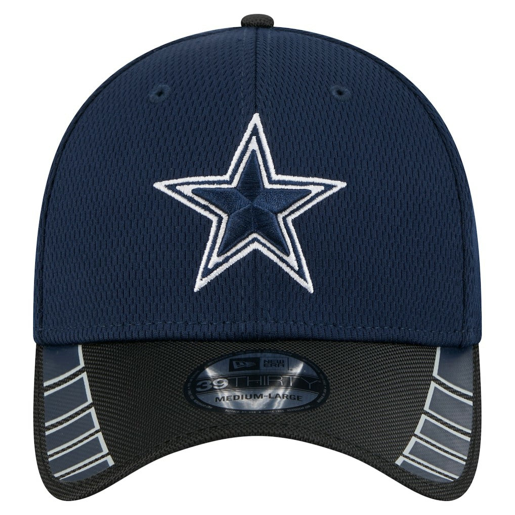 Dallas Cowboys New Era Visor Hit 39THIRTY Flex Hat Navy/Black