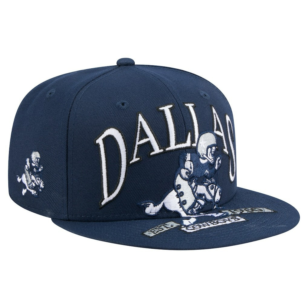 Dallas Cowboys New Era Throwback Oversized 59FIFTY Fitted Hat Navy