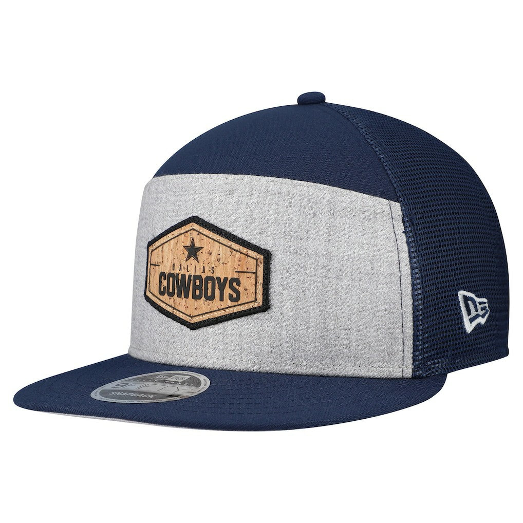 Dallas Cowboys New Era Cork Split Panel 9FIFTY Trucker Snapback Hat Gray/Navy