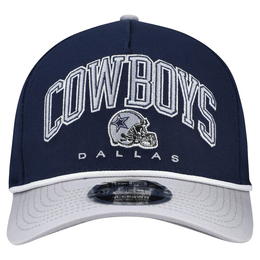 Dallas Cowboys New Era Arch 9FORTY A-Frame M-Crown Adjustable Hat Navy