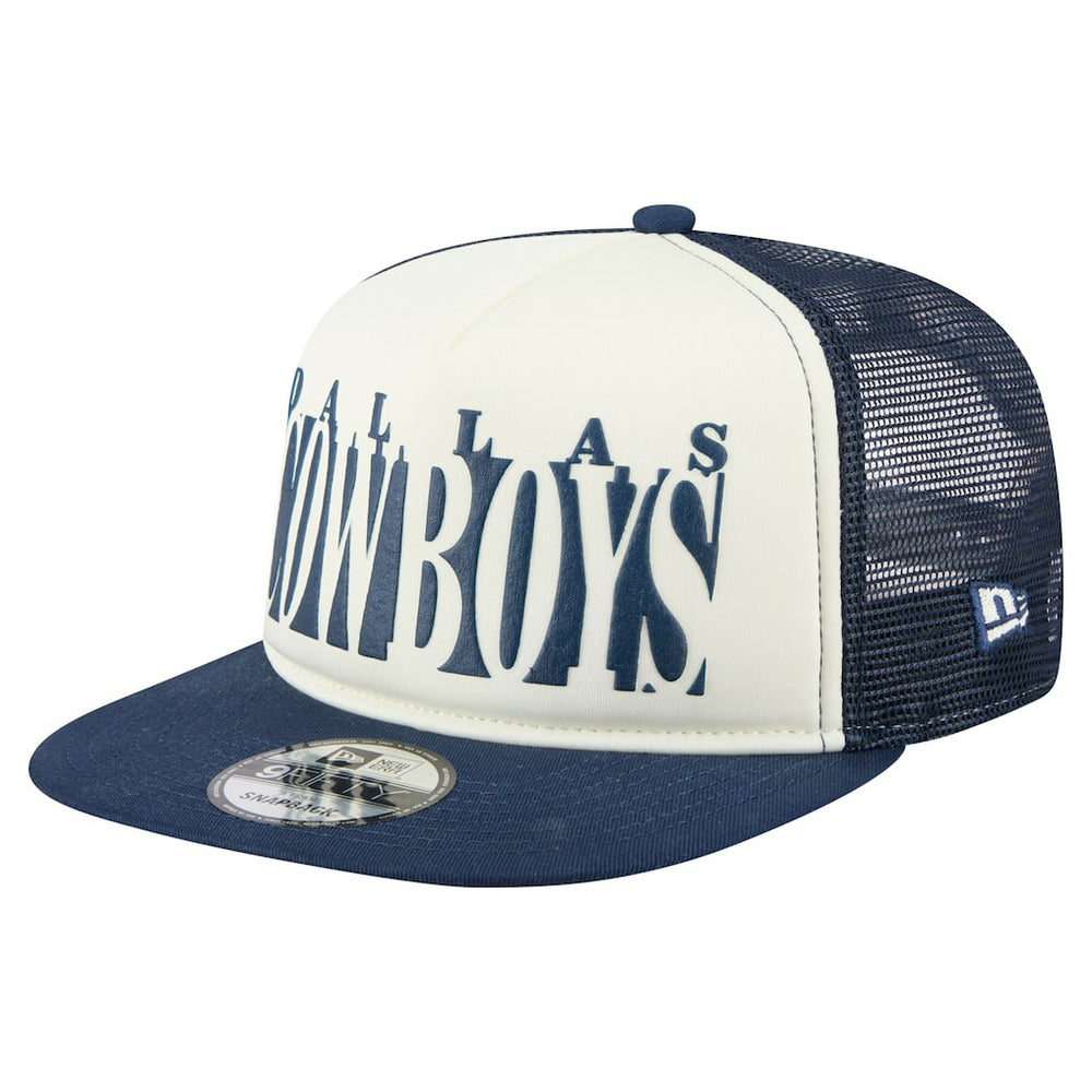 Dallas Cowboys New Era Cutout A-Frame 9FIFTY Snapback Hat Cream/Navy