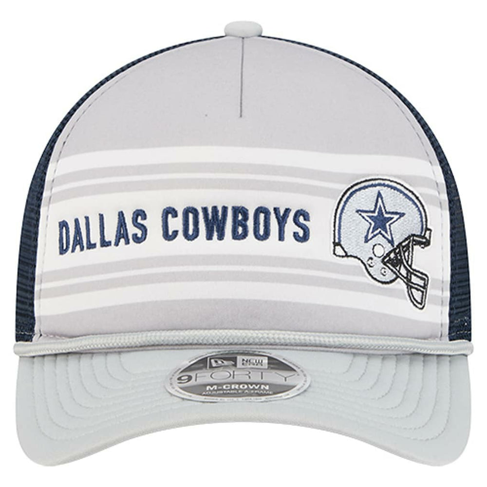 Dallas Cowboys New Era Linear A-Frame 9FORTY Adjustable Hat Silver/Navy
