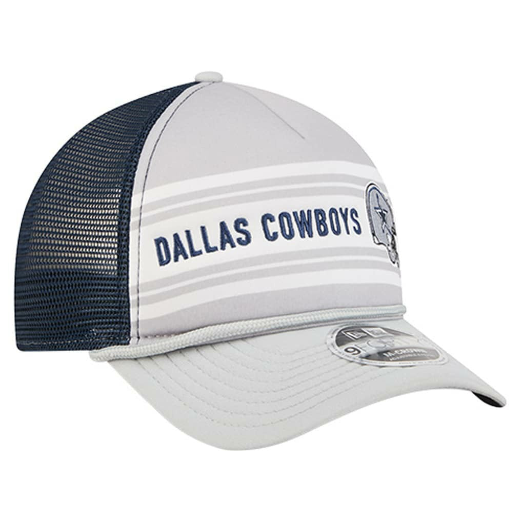 Dallas Cowboys New Era Linear A-Frame 9FORTY Adjustable Hat Silver/Navy