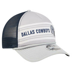 Dallas Cowboys New Era Linear A-Frame 9FORTY Adjustable Hat Silver/Navy