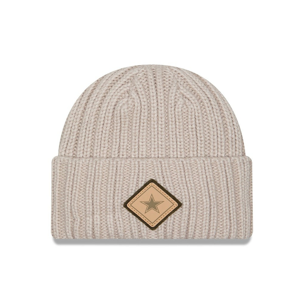 Dallas Cowboys New Era Logo Applique Cuffed Knit Hat Light Beige