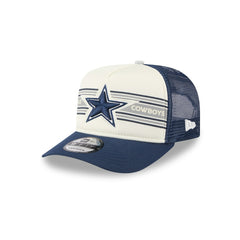Dallas Cowboys New Era Banner A-Frame 9FIFTY Snapback Hat Cream/Navy