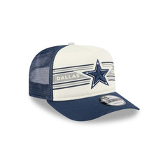 Dallas Cowboys New Era Banner A-Frame 9FIFTY Snapback Hat Cream/Navy