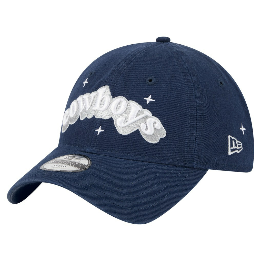Dallas Cowboys New Era Girls Youth Cheer 9TWENTY Adjustable Hat Navy
