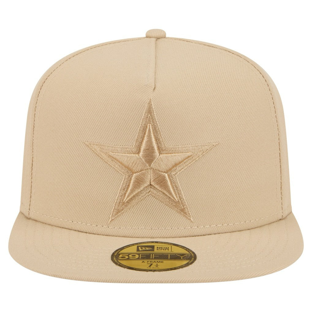 Dallas Cowboys New Era Color Pack A-Frame 59FIFTY Fitted Hat Light Beige