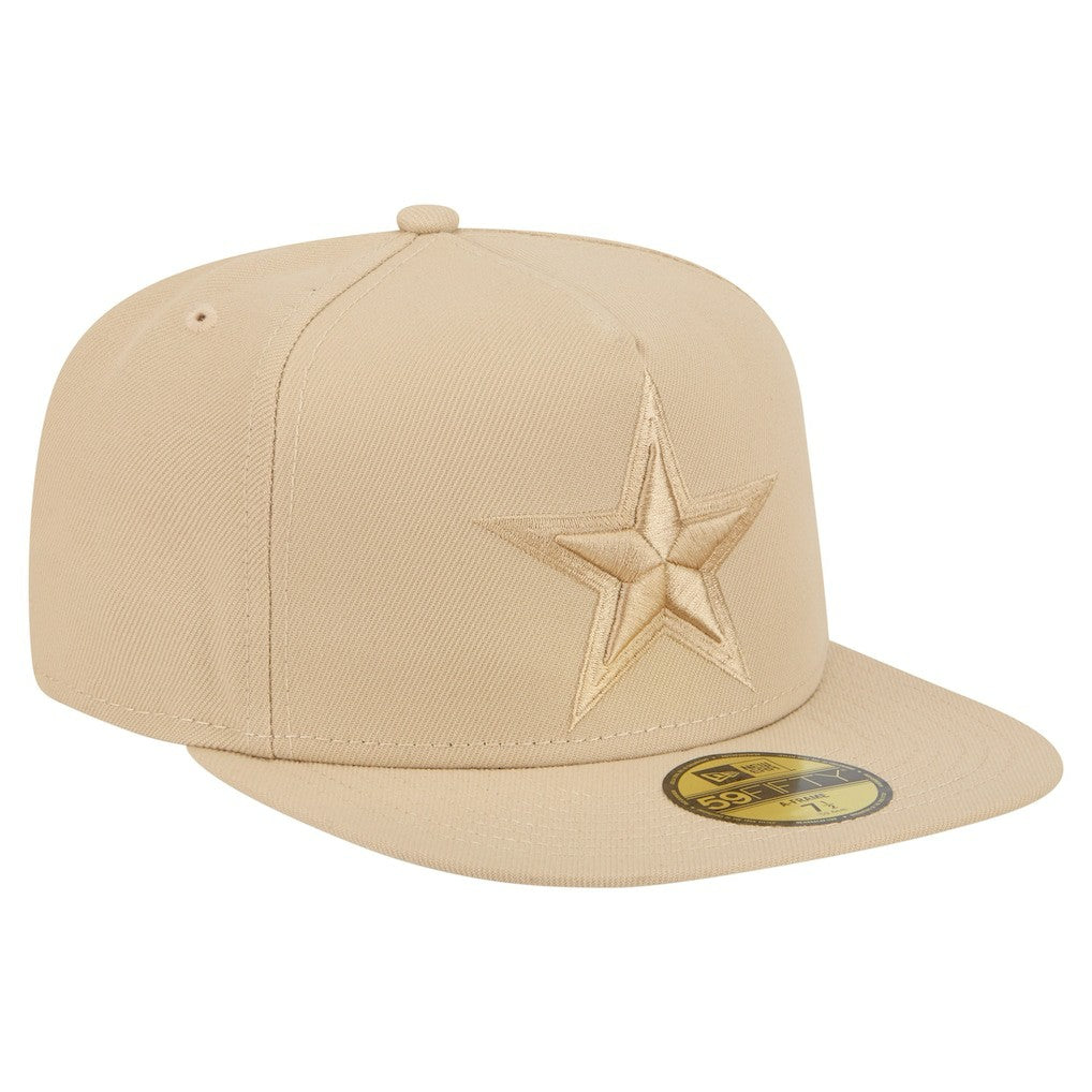 Dallas Cowboys New Era Color Pack A-Frame 59FIFTY Fitted Hat Light Beige