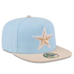 Dallas Cowboys New Era Two-Tone Color Pack A-Frame 59FIFTY Fitted Hat Light Blue/Light Beige