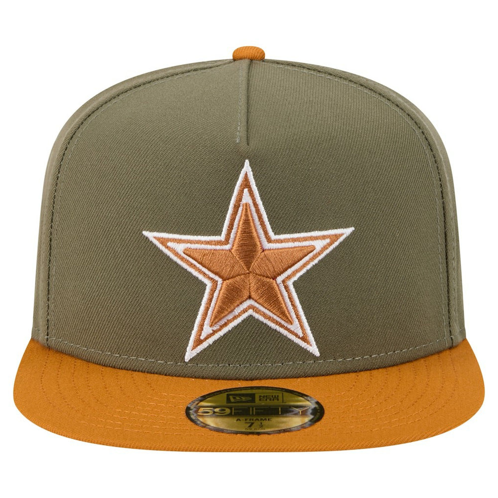 Dallas Cowboys New Era 2-Tone Color Pack A-Frame 59FIFTY Fitted Hat Olive/Brown