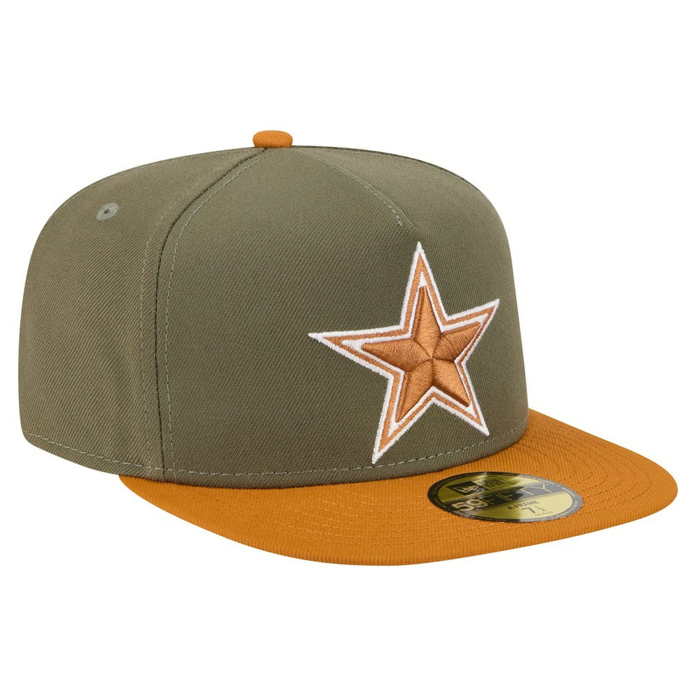 Dallas Cowboys New Era 2-Tone Color Pack A-Frame 59FIFTY Fitted Hat Olive/Brown